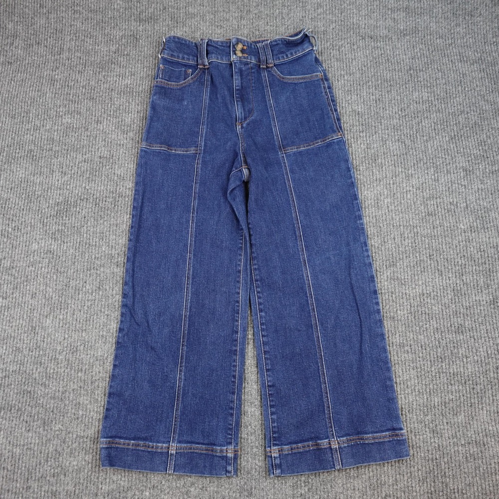 Anthropologie Pilcro The Skipper Jeans Womens 29 Blue High Rise Wide Leg
